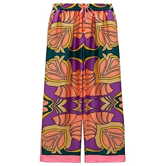 SALE 🔥 ZARA Shirt & Pants Set Geometric Print 2 Piece Matching Pant & Top - Picture 13 of 16